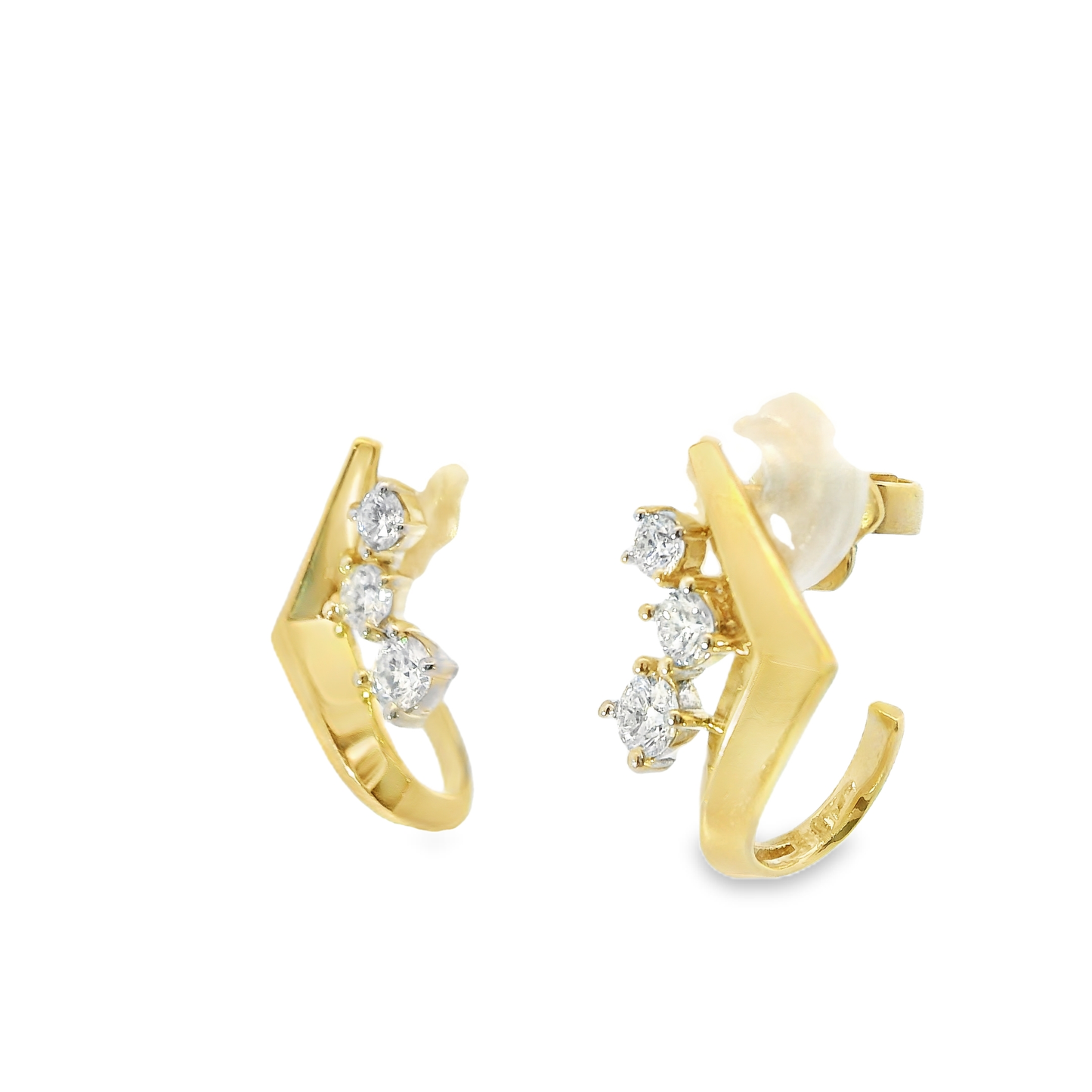 0.37CT Diamond  14k  Gold Earring