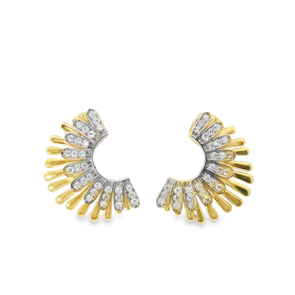 0.34CT Diamond  14k Yellow Gold Earring