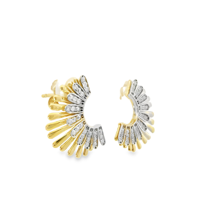 0.34CT Diamond  14k Yellow Gold Earring