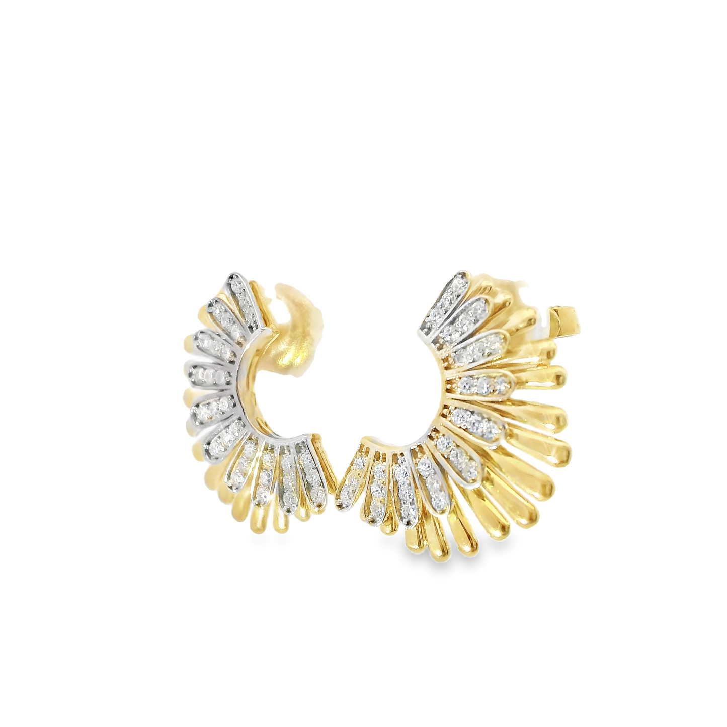 0.34CT Diamond  14k Yellow Gold Earring