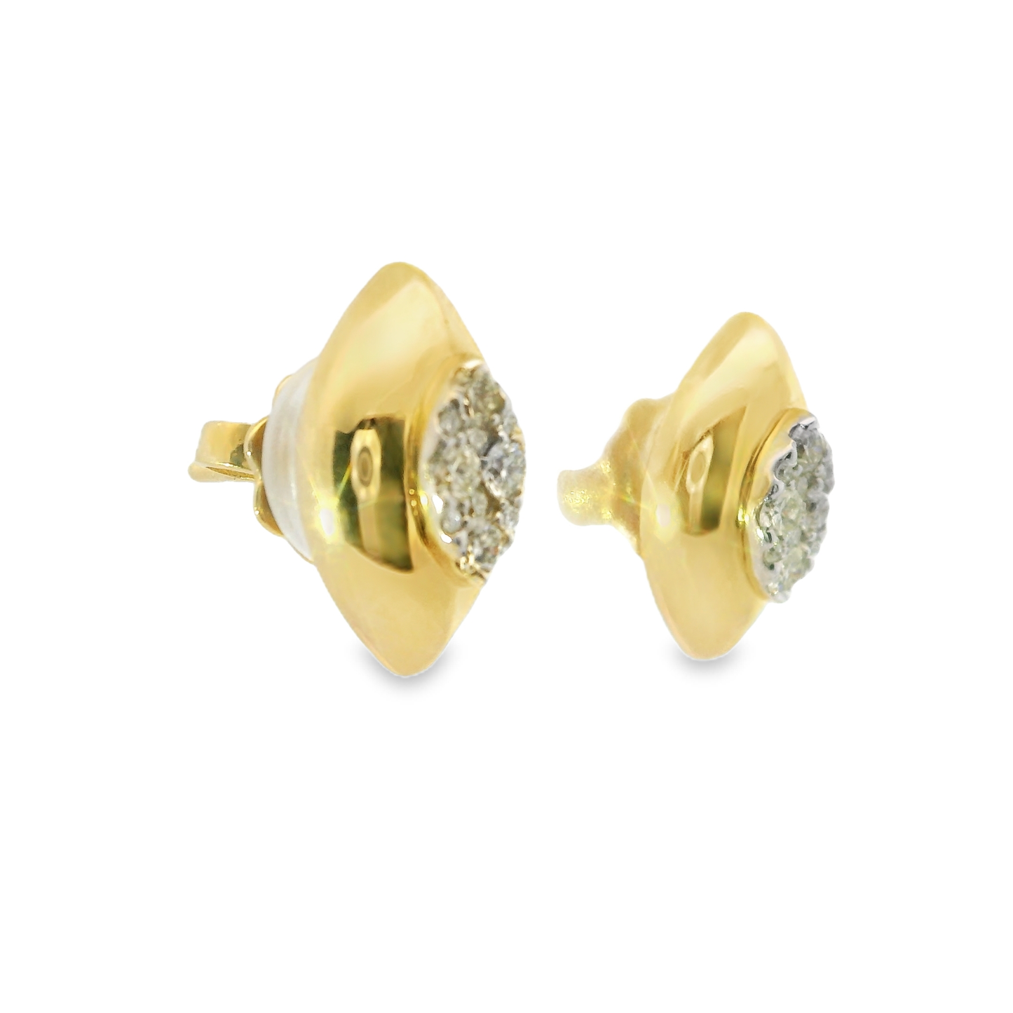 0.33CT Diamond  14k Yellow Gold Earring