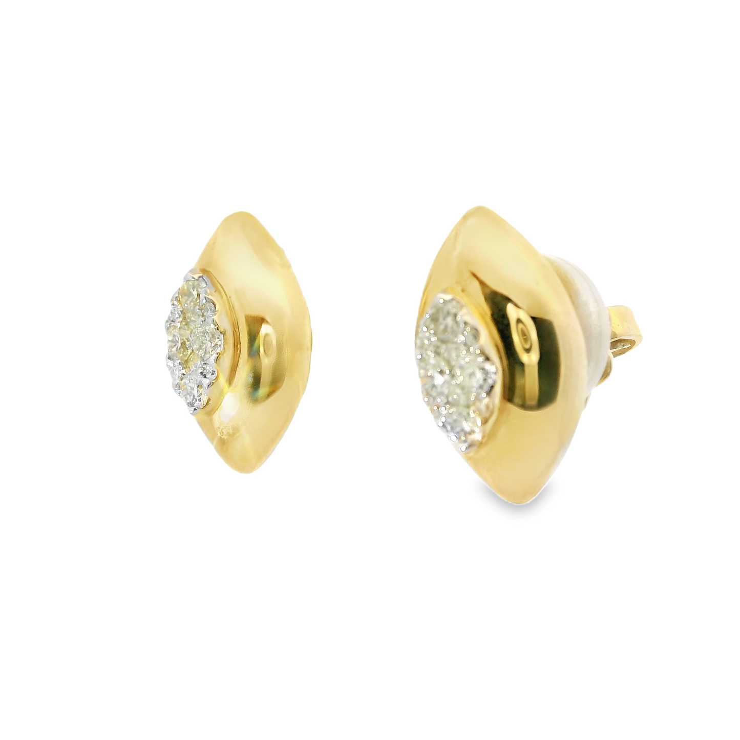 0.33CT Diamond  14k Yellow Gold Earring