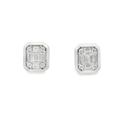 0.63CT Diamond  14k White Gold Earring