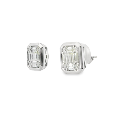 0.63CT Diamond  14k White Gold Earring