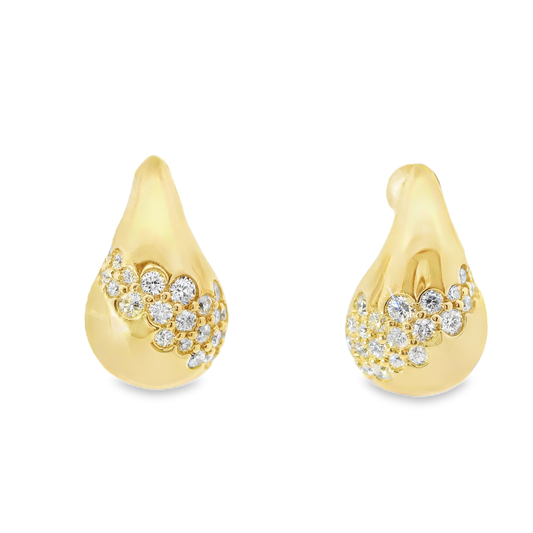 0.28CT Diamond  14k Yellow Gold Earring