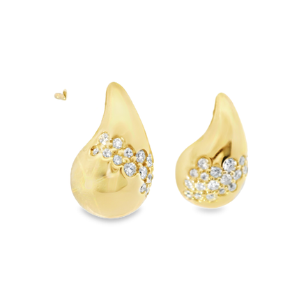 0.28CT Diamond  14k Yellow Gold Earring