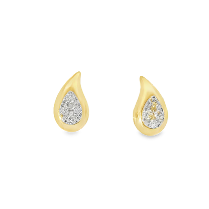 0.32CT Diamond  14k Yellow Gold Earring