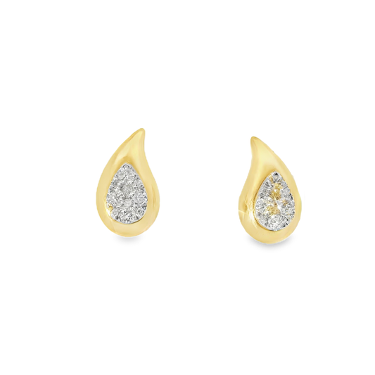 0.32CT Diamond  14k Yellow Gold Earring