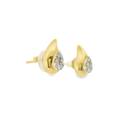 0.32CT Diamond  14k Yellow Gold Earring