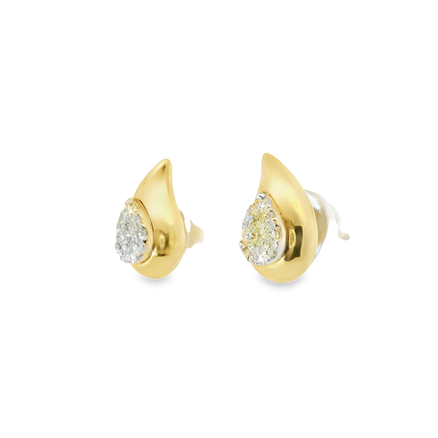 0.32CT Diamond  14k Yellow Gold Earring