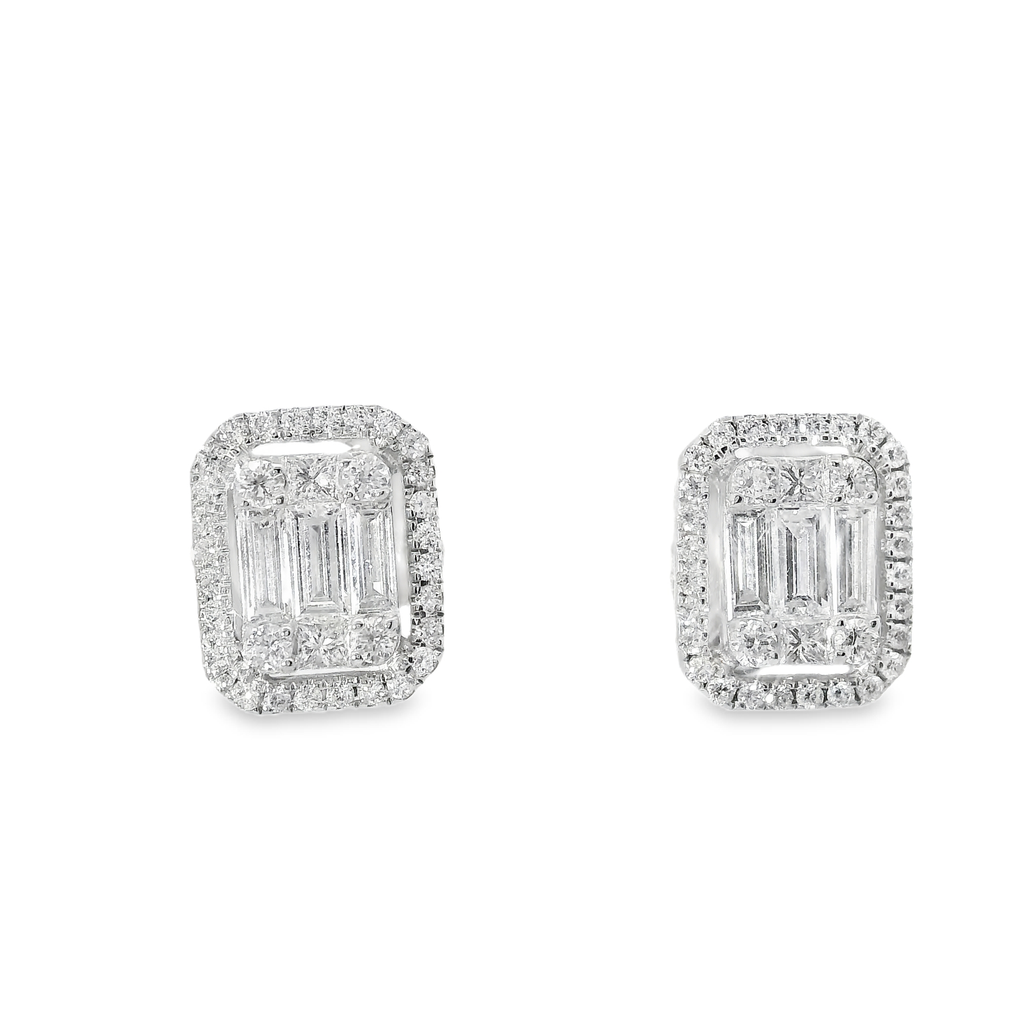 0.95CT Diamond  18k White Gold Earring