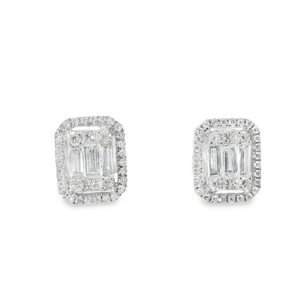 0.95CT Diamond  18k White Gold Earring