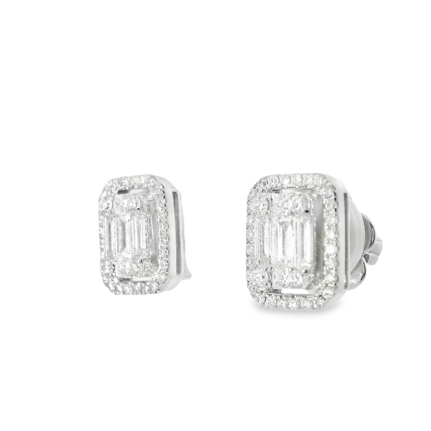 0.95CT Diamond  18k White Gold Earring
