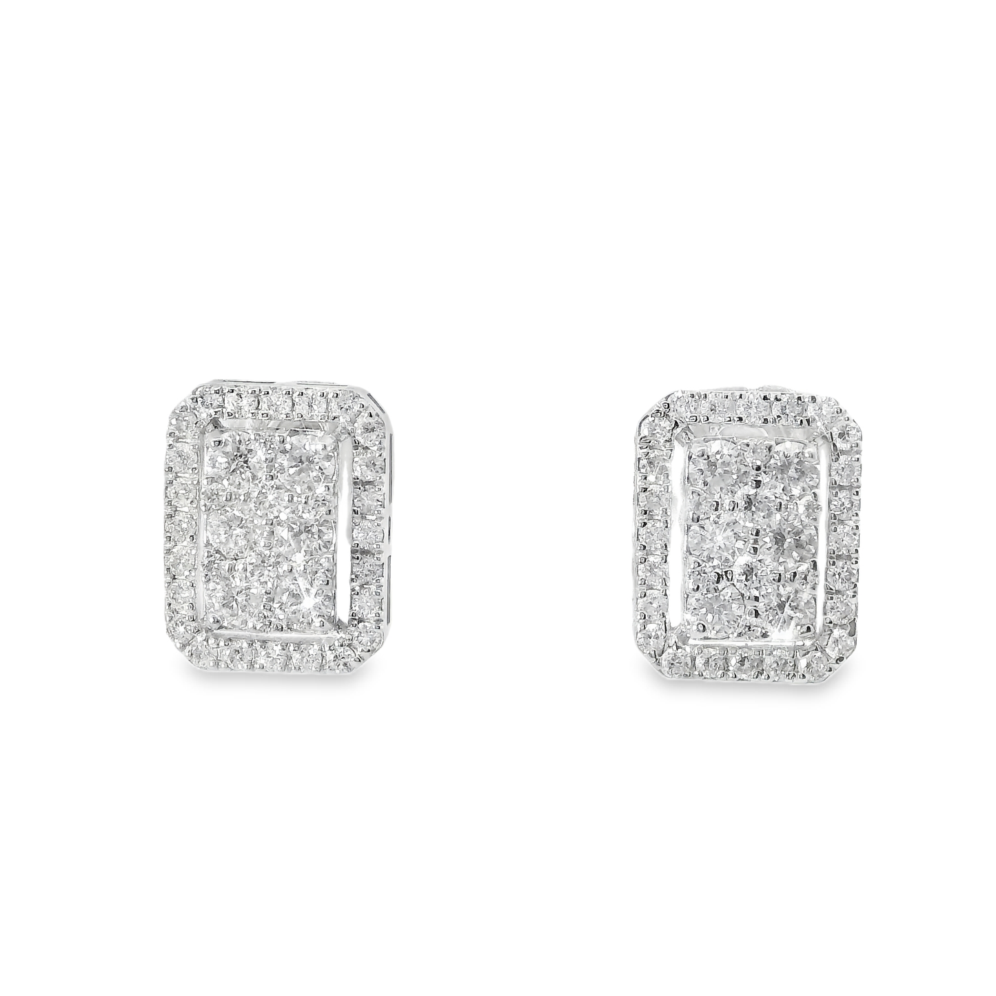 0.90CT Diamond  14k White Gold Earring
