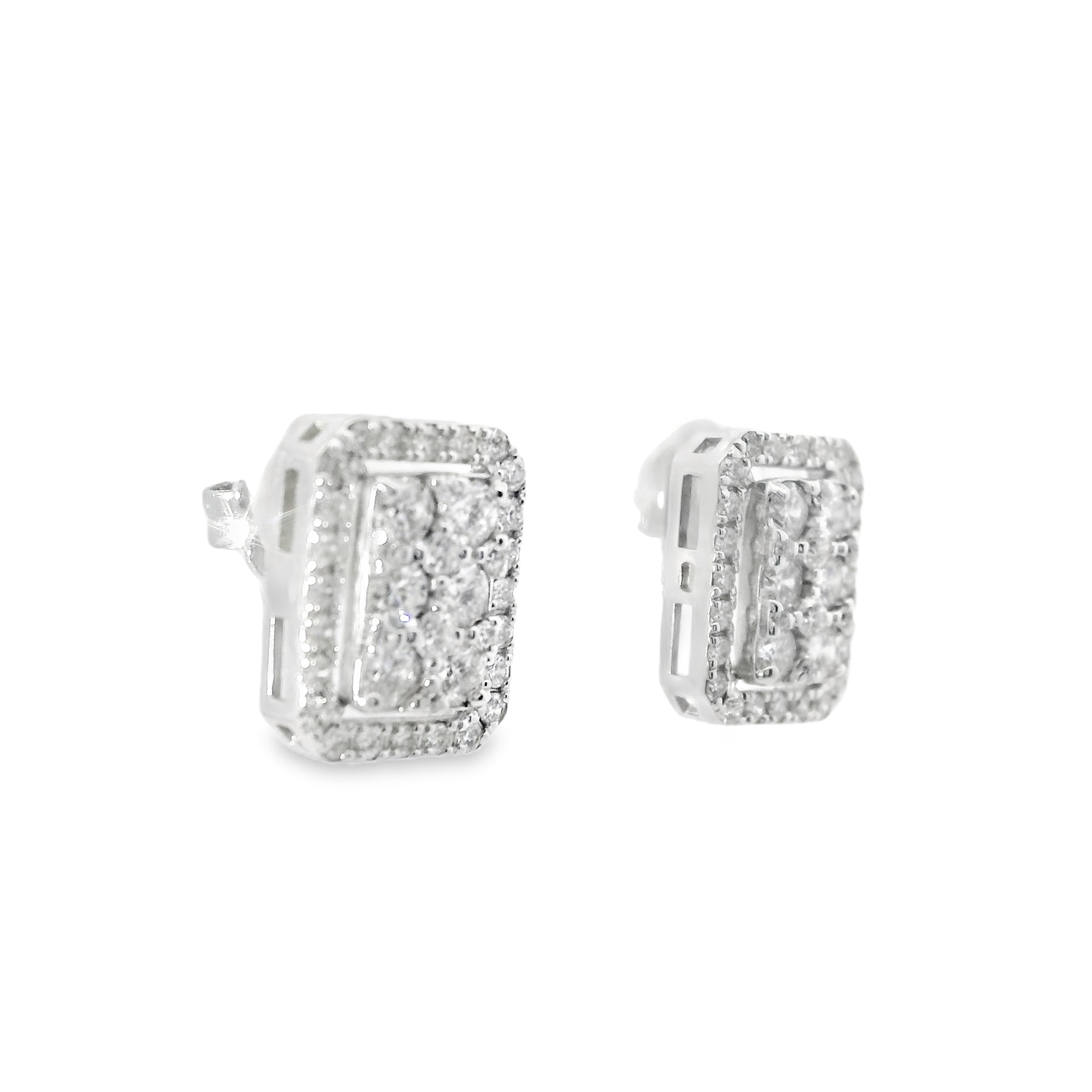 0.90CT Diamond  14k White Gold Earring
