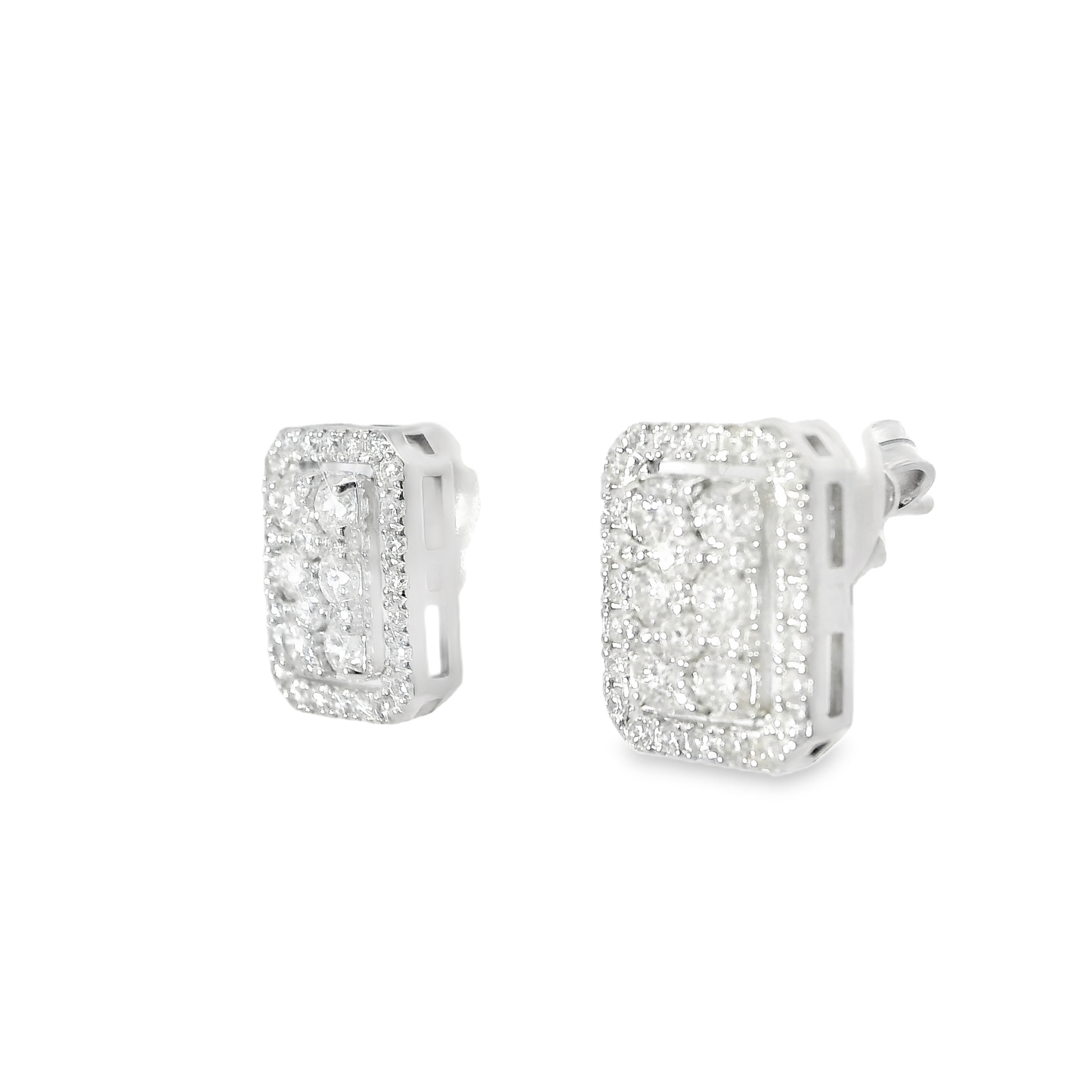 0.90CT Diamond  14k White Gold Earring