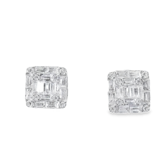 0.85CT Diamond 18k White Gold Earring