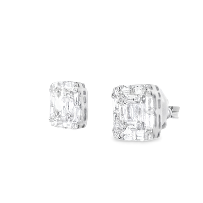1.25CT Diamond  18k White Gold Earring