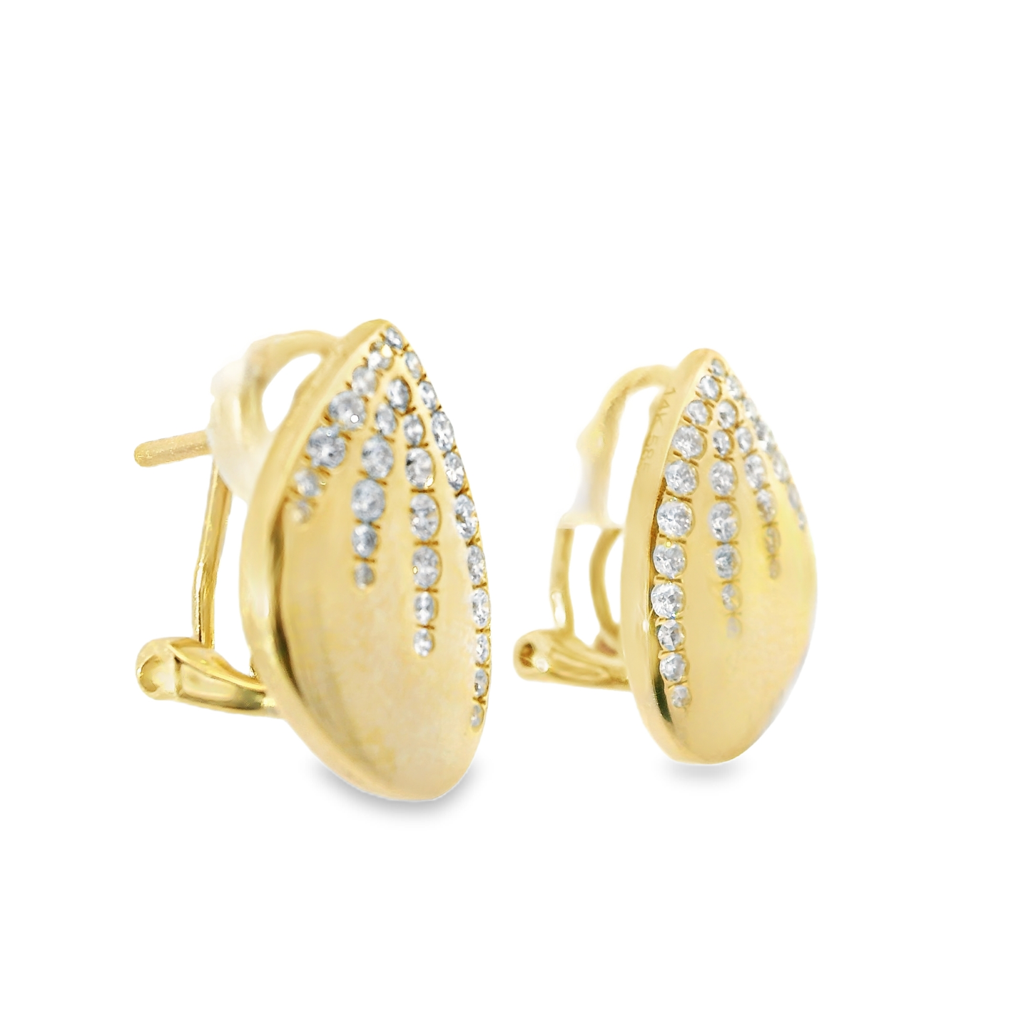 0.40CT Diamond  14k Yellow Gold Earring