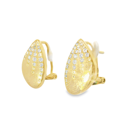 0.40CT Diamond  14k Yellow Gold Earring