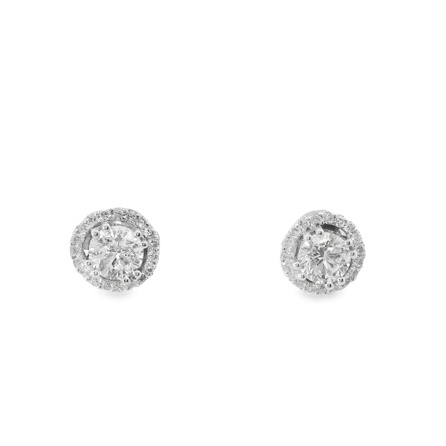 0.81CT Diamond  14k White Gold Earring