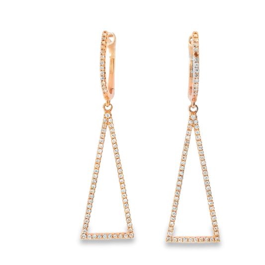 0.42CT  Diamond  14k Rose Gold Earring