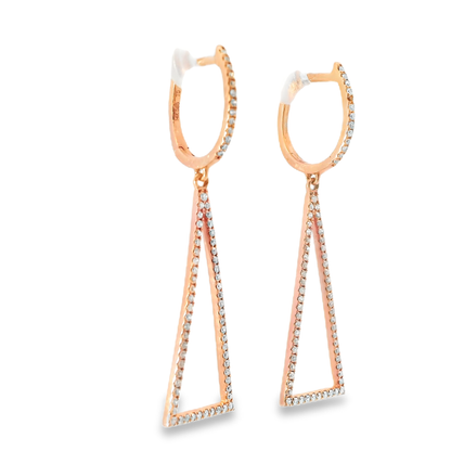0.42CT  Diamond  14k Rose Gold Earring