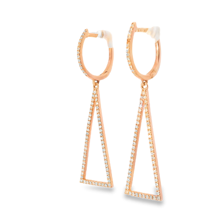0.42CT  Diamond  14k Rose Gold Earring