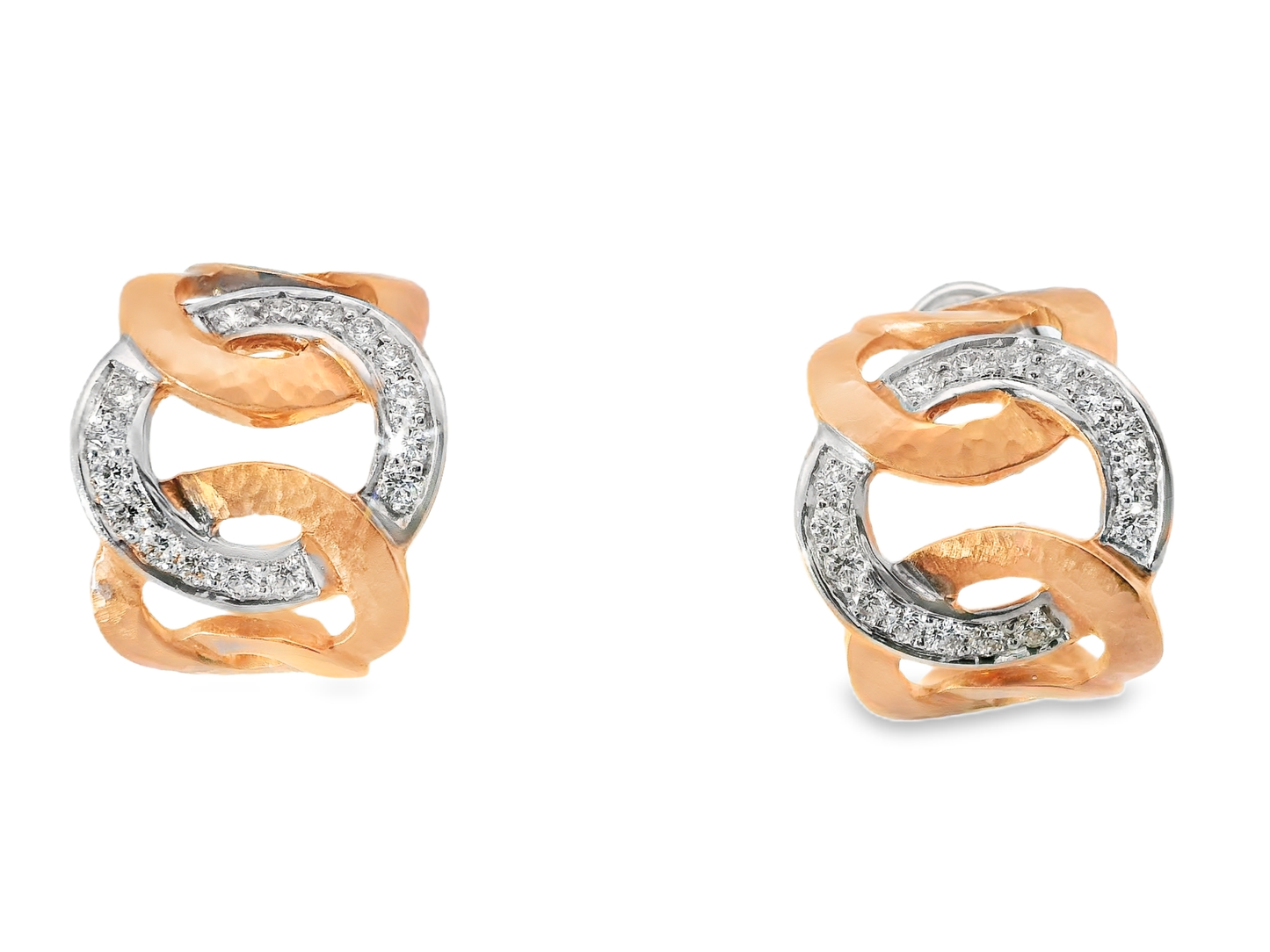 0.97CT Diamond  18k Rose Gold Earring