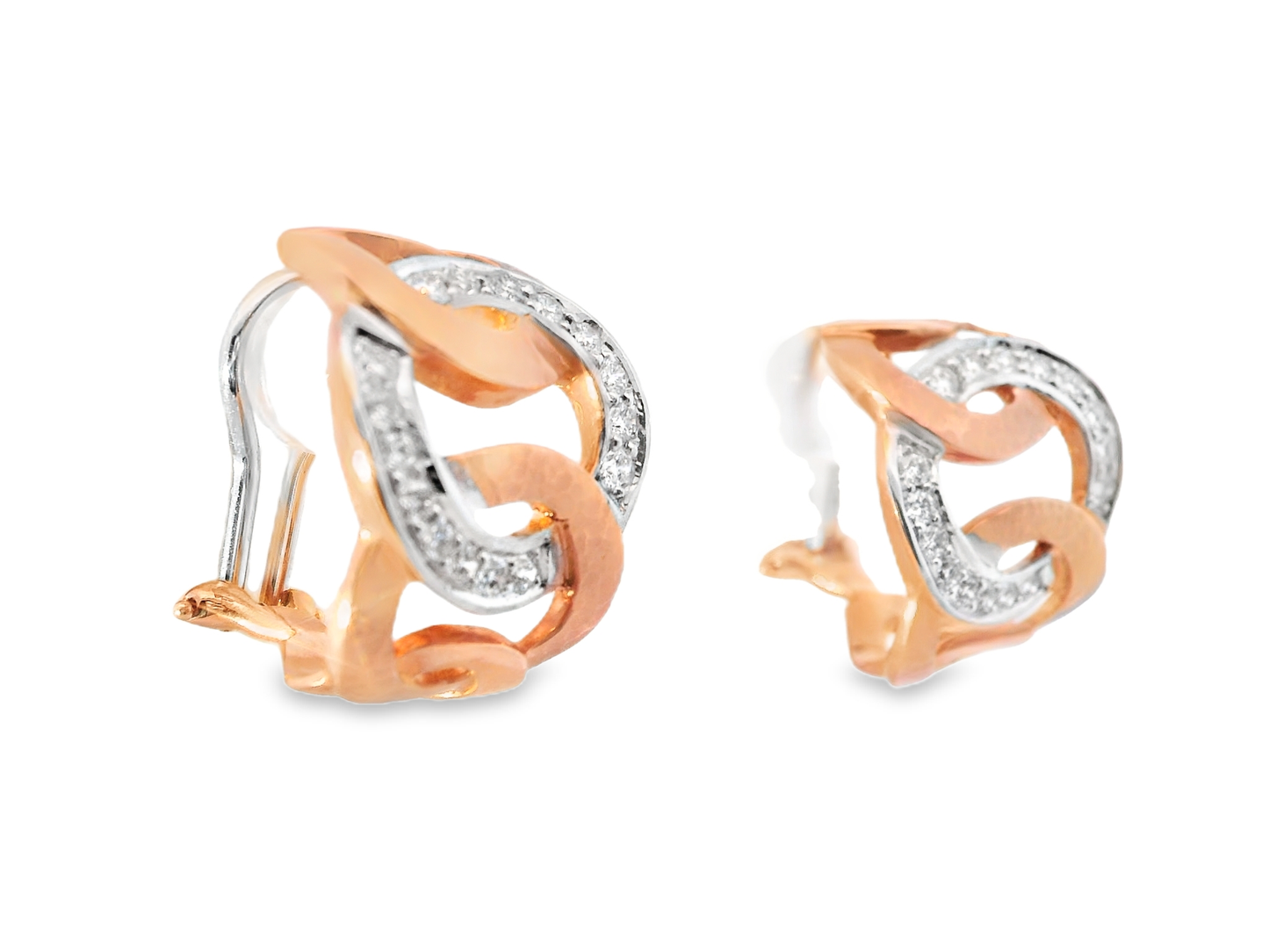 0.97CT Diamond  18k Rose Gold Earring
