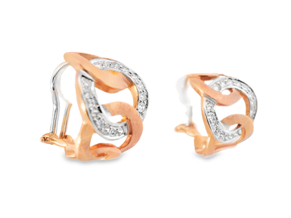 0.97CT Diamond  18k Rose Gold Earring