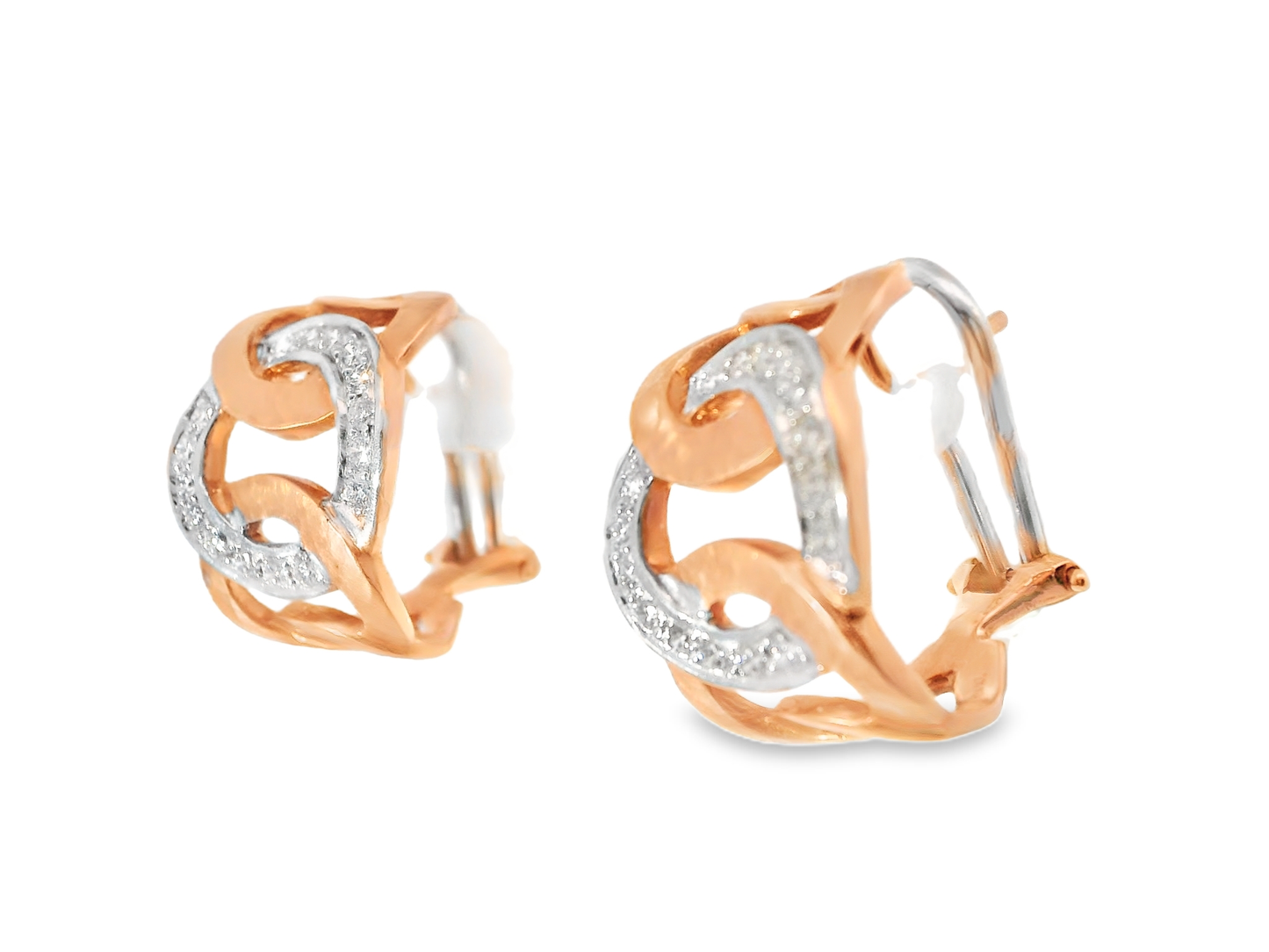 0.97CT Diamond  18k Rose Gold Earring