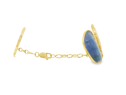 Tanzanite & Kyanite 14k Yellow Gold Bracelet
