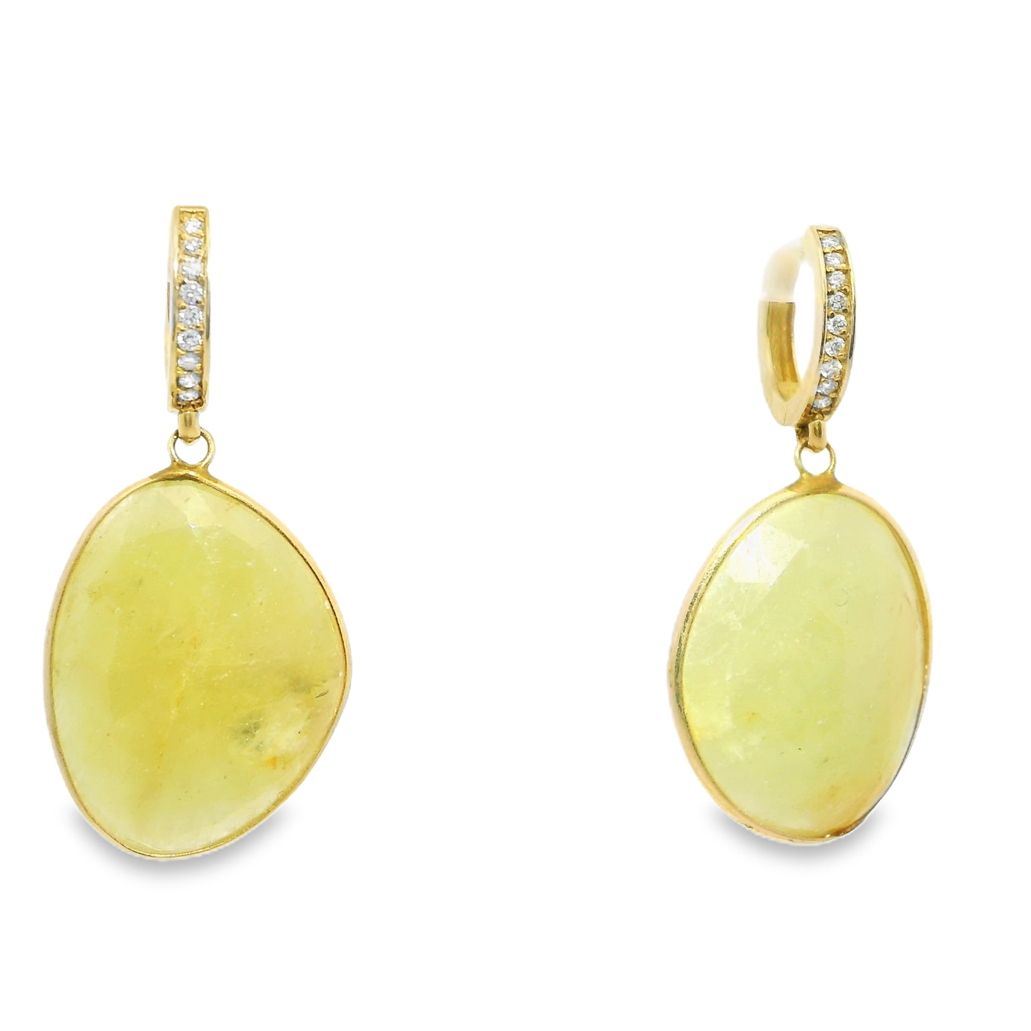 0.20CT Diamond with Yellow Sapphire 14k Yellow Gold Earring