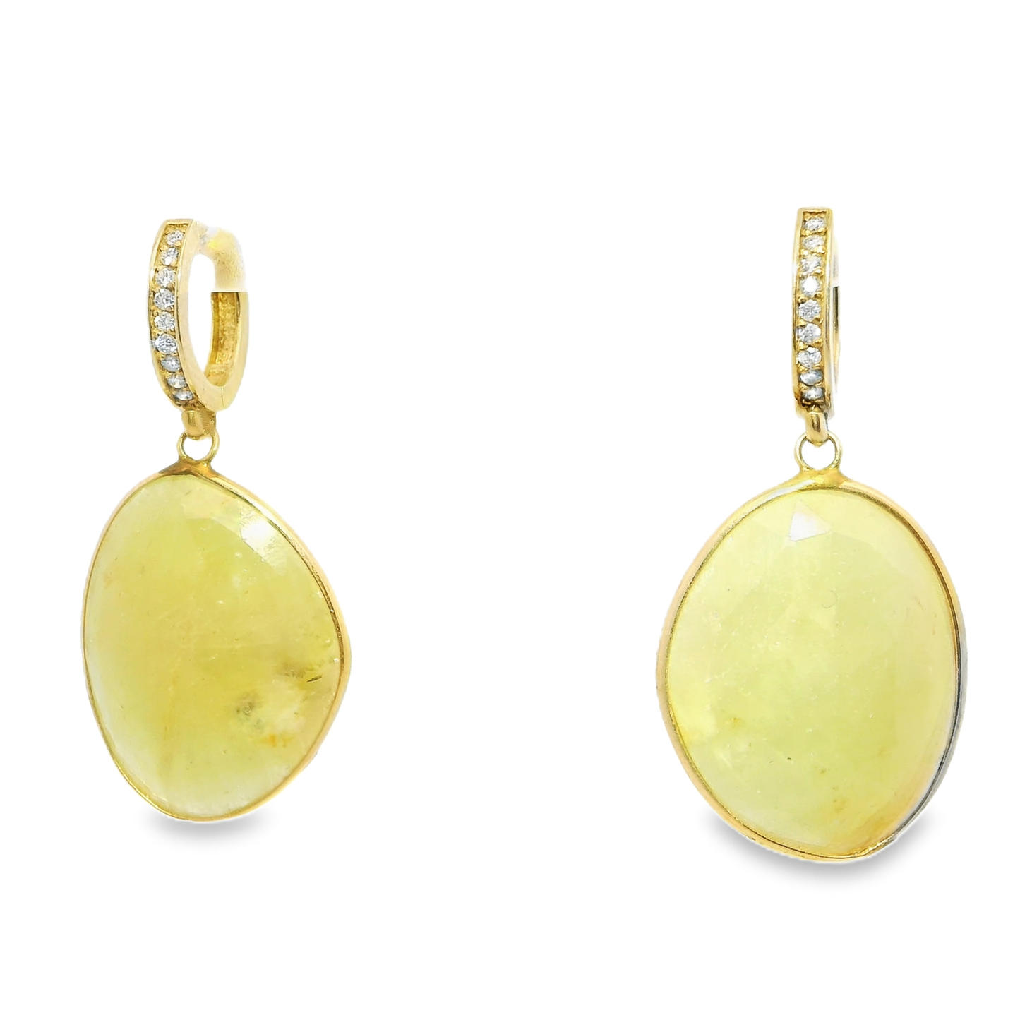 0.20CT Diamond with Yellow Sapphire 14k Yellow Gold Earring