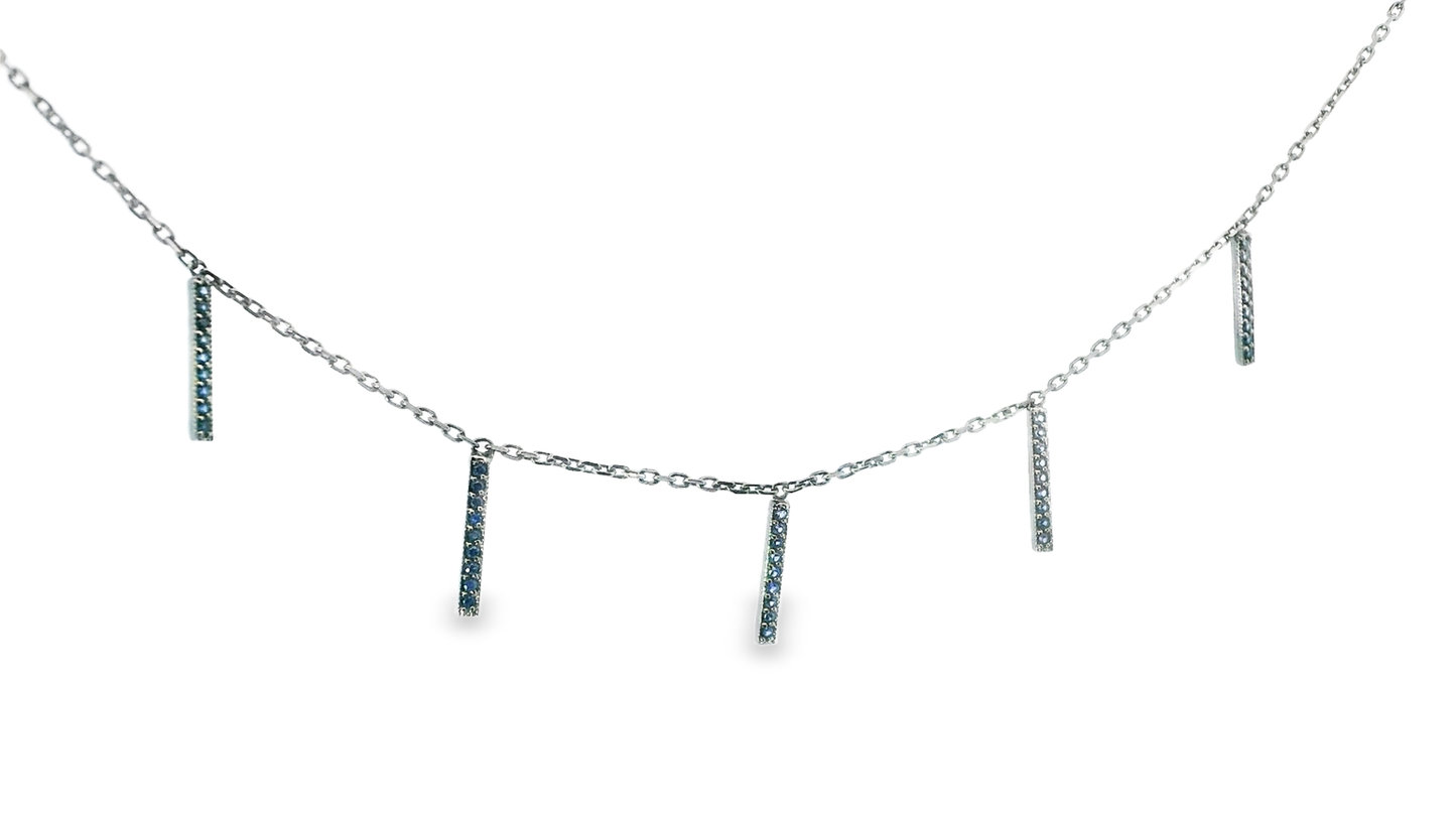 0.35CT Blue Sapphire 14k White Gold
