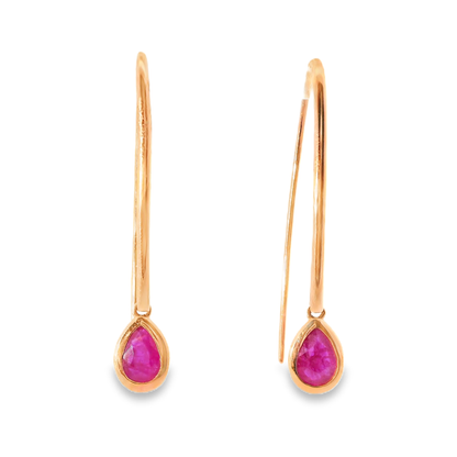 1.20CT Ruby 14k Rose Gold Earring