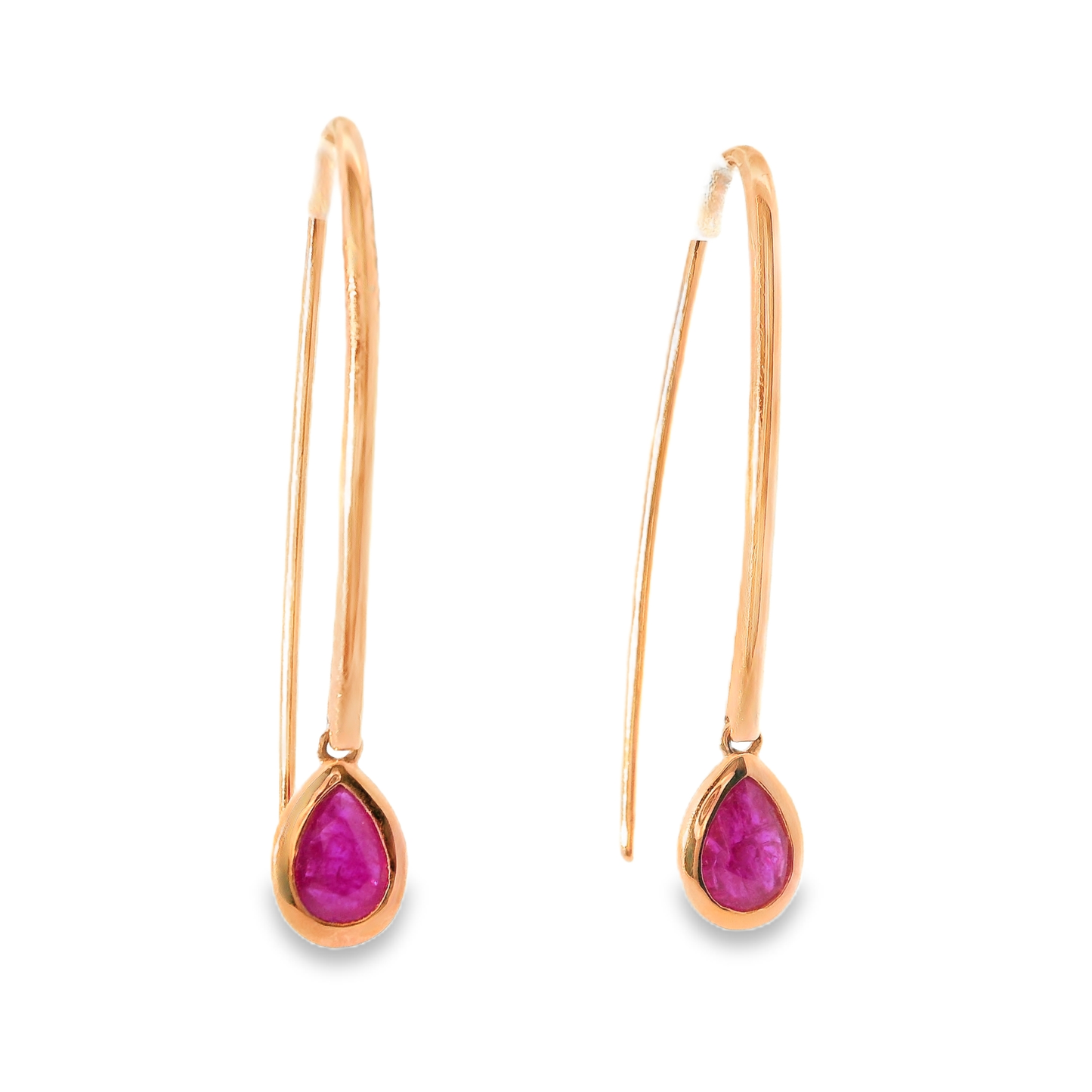 1.20CT Ruby 14k Rose Gold Earring