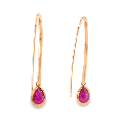 1.20CT Ruby 14k Rose Gold Earring