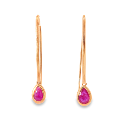 1.20CT Ruby 14k Rose Gold Earring