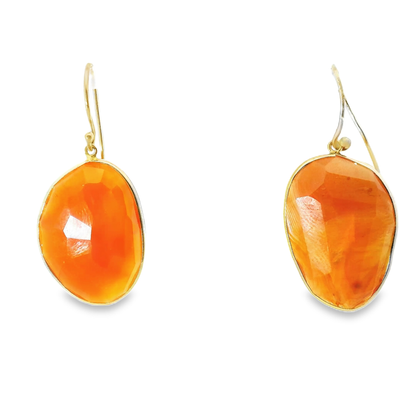 Carnelian Stone 14k Yellow Gold Earring