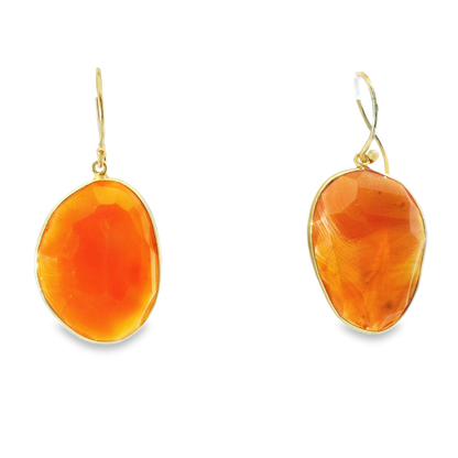 Carnelian Stone 14k Yellow Gold Earring