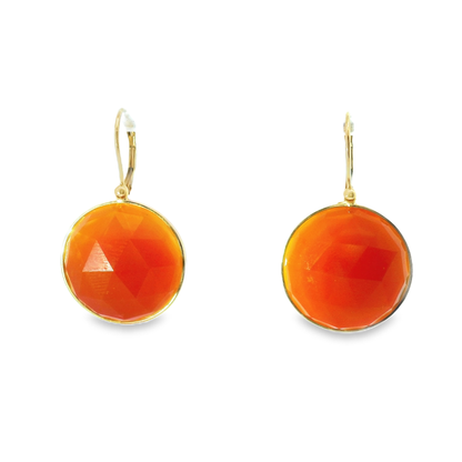 Carnelian Stone 14k Yellow Gold Earring