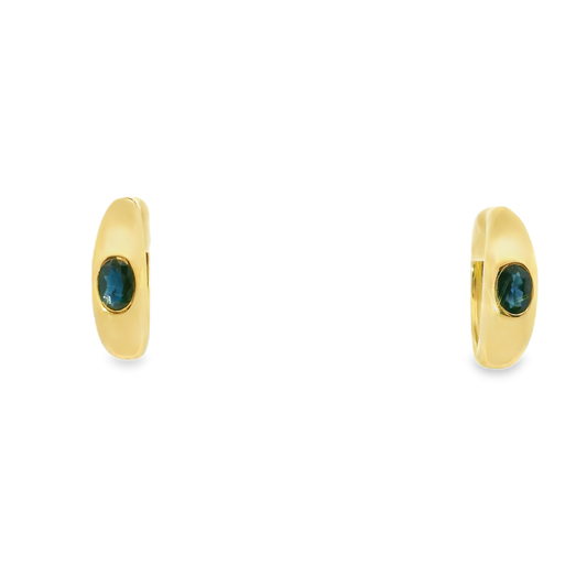 0.65CT Blue Sapphire 14k Yellow gold Earring