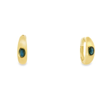 0.65CT Blue Sapphire 14k Yellow gold Earring