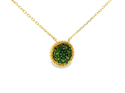 0.72CT Tsavorite 14k Yellow Gold Pendant