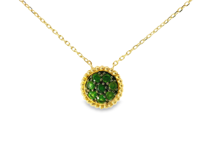 0.72CT Tsavorite 14k Yellow Gold Pendant