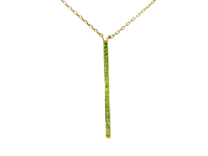 0.28CT Green Tsavorite Pendant 14K Yellow Gold