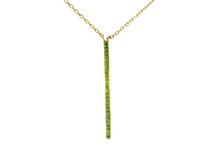 0.28CT Green Tsavorite Pendant 14K Yellow Gold