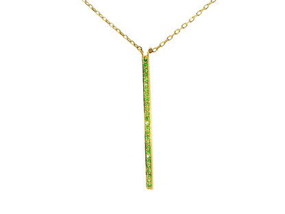 0.28CT Green Tsavorite Pendant 14K Yellow Gold